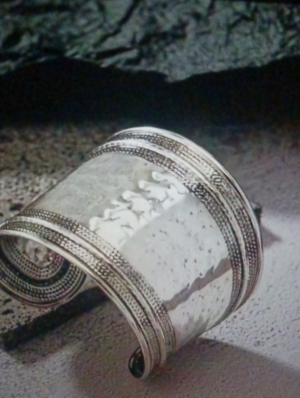 Hammered Silver Statement Cuff Bracelet